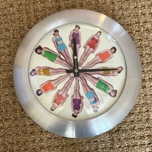 Retro Swim Dress Wall Clock in Silver
